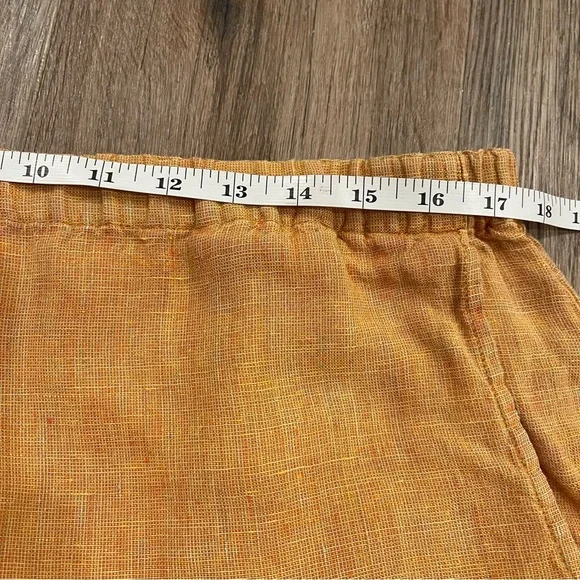 FLAX Linen Shirt Top Pants Twin Set Women’s Small Orange Lagenlook Boho Coastal - Picture 8 of 12